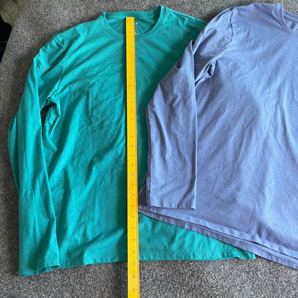 Apt 9 Mens Premier Flex Long Sleeve Tee Shirt Bundle 2 Pack Teal Blue Large L - Picture 5 of 9